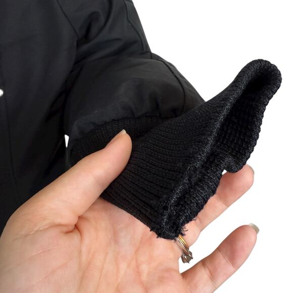 Moose Knuckles Beaver Fox Fur Hooded Down Bomber Jacket Black Size Small - Picture 7 of 16